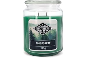 CANDLE-BROTHERS Candle Große Duftkerze im Glas | Pine Forest | Duftkerze Tanne | Kerze lange Brenndauer (100h) | Geschenke für Weihnachten | Winterkerze