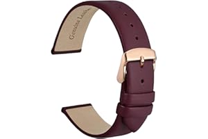 WOCCI Cinturini per Orologi Eleganti, Vera Pelle, Fibbia in Acciaio Inossidabile, 8mm 10mm 12mm 14mm 16mm 18mm 20mm