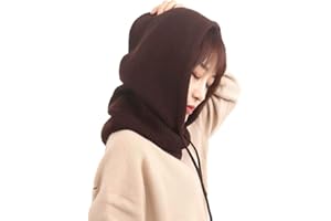 Yekeyi Cagoule d'hiver tricotée en cachemire - Masque de ski - Bonnet d'extérieur pour femme