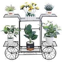 unho Blumenregal aus Metall, Blumenständer mit 6 Ablagen, Blumentreppe Pflanzentreppe für Innen Garten Balkon…