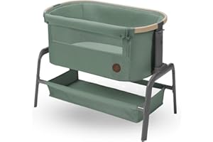 Maxi-Cosi Iora berceau cododo , lit cododo bébé pliable, 0-6 mois, 9 kg max, 4 inclinaisons et 5 hauteurs, système coulissant, matelas confort, grand panier, facile à transporter, Beyond Green