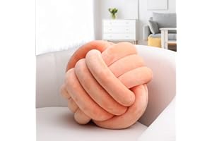 ‎IIQI IIQI Knotenkissen, Mehrere Größen Knotenkissenball weiches handgewebtes Sofakissen, verwendet für Wohndekoration (Korallenrosa 118,28 Zentimeter)