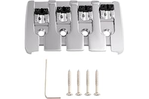 Rubatone 4-saitiger Bass-Steg, A-Stil, Top-Load-Saitenhalter mit Zink-Sättel für E-Jazz Bass P Bass Chrom High Masse.