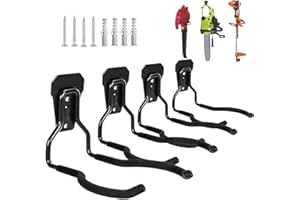 HiNADA Crochets Muraux De Garage,Crochets Coupe-Bordures,Lourd Support Mural pour Tondeuse à Gazon pour Outils De Jardin, Balais, Pelles, Râteaux（4packs）