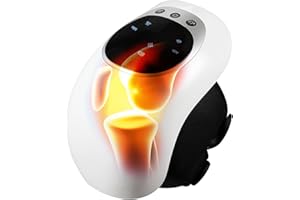 LIARTY Masajeador de Rodilla Inalámbrico, 3 Niveles de Calor, Masajeador de Rodilla con luz Roja, Masajeador Inalámbrico de Rodilla (Bianco e nero)
