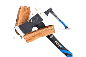BITUXX Spaltaxt Spaltbeil Axt Beil Spalthammer Spaltkeil Fiberglas Forst Set - Die Perfekten Werkzeuge für Garten und Wald (Beil 1000g)