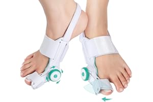 TENICORE Orthese Hallux Valgus Corrective Hallux Valgus Correction Redresseur Separateur D'orteil Orthopédique Coussinet Intérieur en Silicone et Sangle de Talon Antidérapante Orteils 2pce