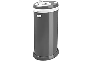 Ubbi Stainless Steel Nappy Disposal Bin, No Special Bag Required, Award-Winning, Registry Must-Have Nappy Bin, Slate