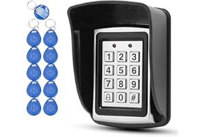 OBO HANDS 10 RFID-Porte-cl¨¦s + Housse de Pluie ?tanche + Clavier en m¨¦tal RFID Supporte 1000 Utilisateurs Interface Wiegand-26 (Entr¨¦e)