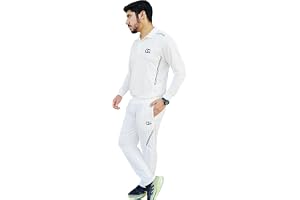 CALIGOSTLE CG Full Sleeve Cricket White Tracksuit (T-Shirt & Lower Set) Breathable Mesh Sweat-Proof Fabric Cricket Jersey Cricket Uniform for Men and Boys