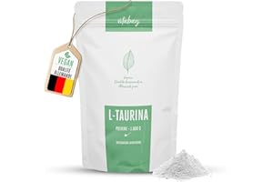 Vitabay Taurine 1 kg - 6000 g de Taurine Poudre - Complément d'Acide Aminé L-Taurine avec Doseur 1000 g - Vegan sans Additifs et à Haut Dosage - Vérifié en Laboratoire