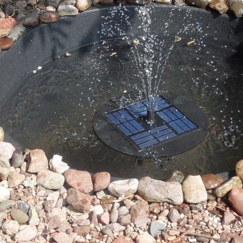 Agora-Tec® AT-1,5W Solar Teichpumpe 1,5 Watt Hmax.: 155l/h Fontainenhöhe: 0,50m für Gartenteich oder Springbrunnen - 3