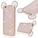 Produktbild GrandEver Weich Silikon Handyhülle für iPhone 6 Plus iPhone 6S Plus Solide TPU Gelee Strass Diamant Zurück Maus Ohr Entwurf,iPhone 6 Plus TPU Bumper Schutzhülle iPhone 6S Plus Flexible Etui mit Handschlaufe Gel Skin Rubber Transparent Klar Hülse Gummi Dünn HandyTaschen für iPhone 6 Plus/iPhone 6S Plus (5.5")--- Weiß