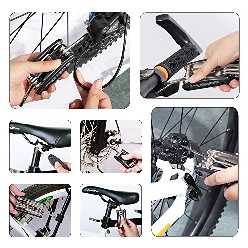 iNeith Fahrrad Reparatur Multifunktionswerkzeug 16 in 1 Set Fahrradwerkzeug für Fahrräder Mini Falt Multitool Werkzeug - 7