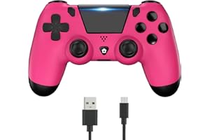 YUYIU Aggiornamento Wireless Controller per Ps4 Remote Plays-tation 4/Slim/Pro/PC, Controllori con Doppio Vibrazione Shock Speaker, Jack per Cuffie Touch Pad Six Axis Motion Control (Rosso)