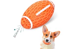 Nobleza Piłka dla Psów z dźwiękiem, niezniszczalna, piszczące zabawki dla psów do rugby, piłki z naturalnego kauczuku, L10.3*W5.6CM