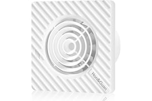 Hon&Guan Ventilateurs de salle de bain intelligent 100mm extracteur d'air avec capteur d'humidité, minuterie, automatique, 10W, 95m³/h, silencieux