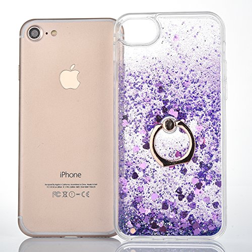 iPhone 7 H  lle Mo-Beauty   Transparent Kreativ Design 3D Hard Case Liquid Bling Dynamisch Treibsand Fl  ssige Flie  end Wasser Glitter Glitzer Glanz 
