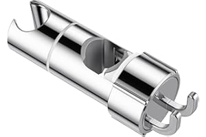 Aoleca Universal Handbrause Halterung,16-27 mm Verstellbar duschkopfhalterung für duschstange,360° drehbar Brausehalter,ABS Grade Kunststoff, Verchromt