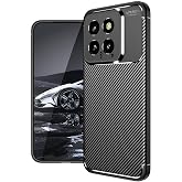 Elfia Xiaomi Mi 14 ile Uyumlu Kılıf Silikon Karbon İnce Esnek Lens Korumalı Tarz Mat Parmak İzi Bırakmayan Kapak Negro Siyah