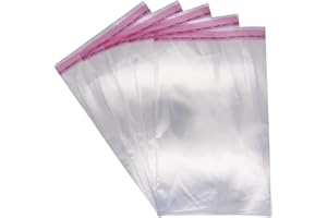 SKIR'CO Lot de 100 sacs en cellophane transparents de 25 x 35 cm, sacs en plastique autocollants, sacs OPP, sacs alimentaires en plastique auto-scellants