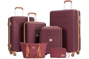 Travelhouse Bari Premium Kofferset 6-teilig – Robust & leichtes ABS Hartschalen Trolley Set mit 4 Koffern, TSA-Schloss, 360° Rollen, Reisetasche & Kulturbeutel – Stilvolles Reisegepäck für Jede Reise