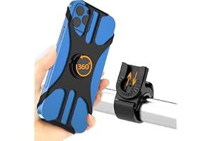 Rouclo Mobiltelefonhållare, Universal 360° Roterbar Cykelhållare, Avtagbar Telefon för MTB Motorcykel Cykel Kompatibel med iPhone 13/12/11/Pro Max, 4.5 7.0 Svart-4)