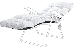 Gardenista Coussin Longue de Jardin 200x60x7cm | Matelas Transat Résistant à l'eau pour Extérieur | Hypoallergénique et Épais pour Bain de Soleil (Gris)