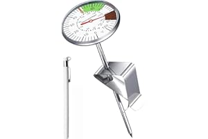 Herreicher Milch Thermometer Edelstahl Küchenthermometer - Sofort Kochen Thermometer Lesen Barista-Nadelthermometer mit Clip Praktisches Küchengerät für Kochen Milch Kaffee BBQ Steak usw.