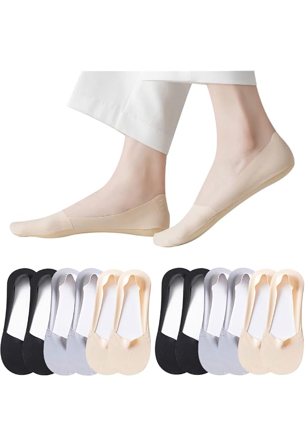 Teenloveme Lot De 6 Paires Chaussettes Invisibles 5 Doigts En Coton – Femme, Anti-Ampoules, Taille 36-44