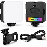FEBLICH Portable LED Pocket Video RGB Studio Light for Video Shooting, Meeting, Photography, Selfie, Laptop, Tablet, Phone Lighting Dimmable & Rechargeable Type C with Clip