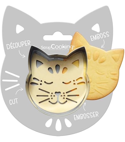 Emporte-pièce Emporte-pièce Tête de chat - Emporte-pièce chat avec empreinte Emporte-pièce Emporte-pièce Tête de chat - Emporte-pièce chat avec empreinte