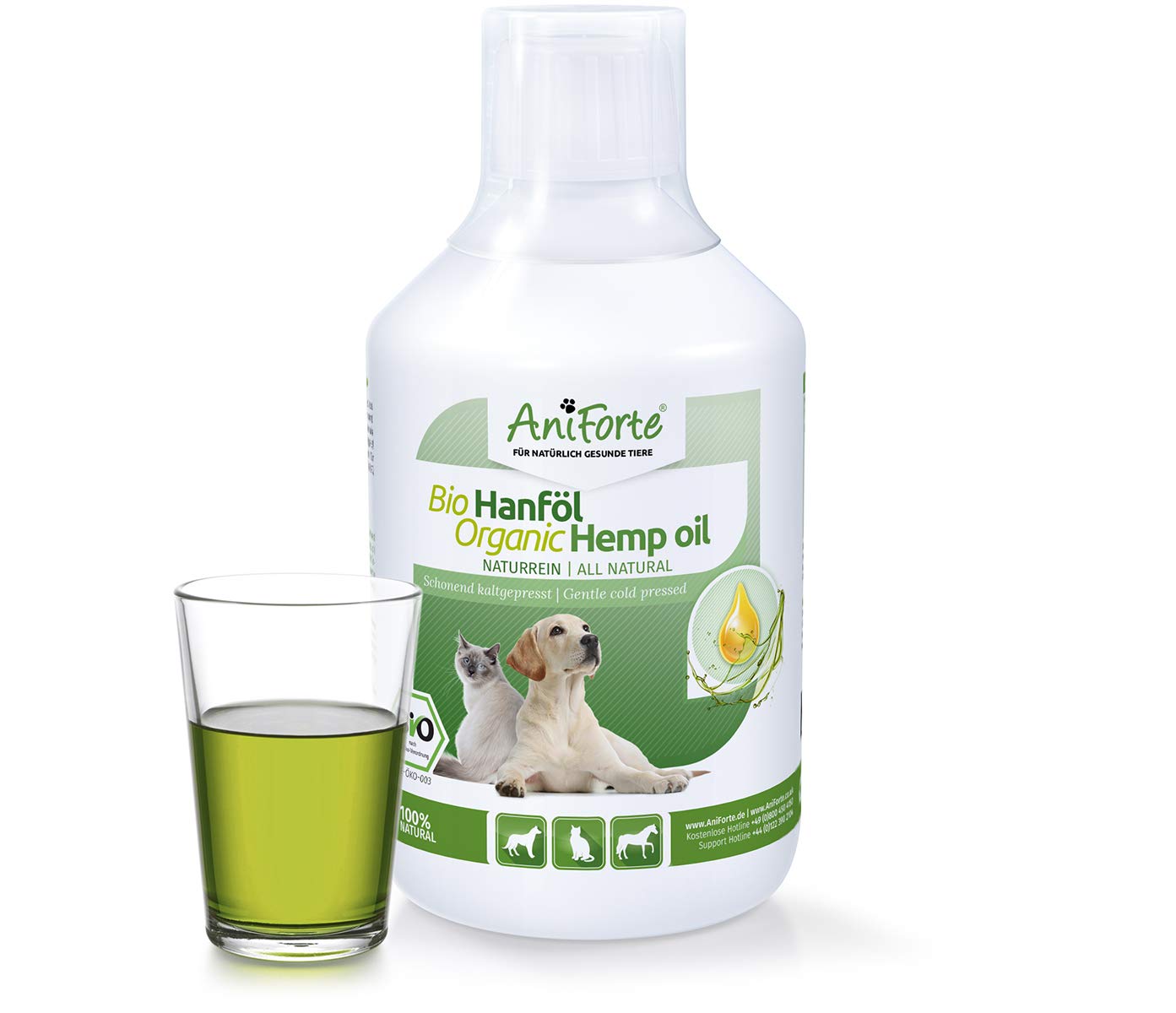 AniForte Organic Hemp Oil for Dogs & Cats 500ml Joint Supplement for