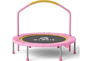 CLORIS 38'' Foldable Fitness Trampoline - Max Load 220lbs, Rebounder with Adjustable Foam Handle Indoor/Outdoor Fitness Body Exercise