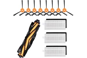 KEEPOW Kit Accesorios de Recambio para Cecotec Conga Excellence 990 Robot Aspiradora, Repuestos Kit Pack de 1 Cepillo Principal, 3 Filtros Hepa y 8 Cepillos Laterales, Set de 12 pcs