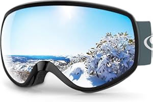 findway Skibrille Kinder, Snowboardbrille Helmkompatible Schneebrille Verspiegelt 100% UV-Schutz Anti-Nebel Kinder Skibrille 