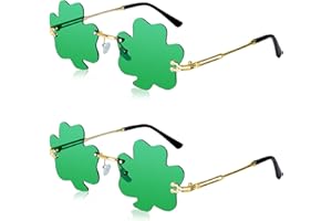 CoFlink 2PCS St. Patrick's Day Eyeglasses Saint Patricks Accessories Green Shamrock Style Irish Glasses Party Favor
