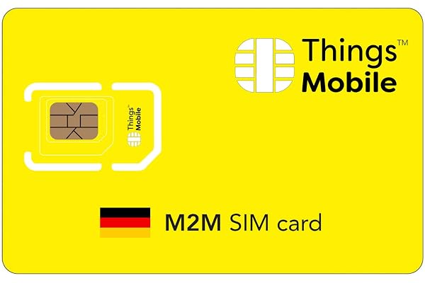 Carte SIM M2M Allemagne -Things Mobile - Couverture Mondiale, réseau Multi-opérateur GSM/2G/3G/4G LTE, sans coûts Fixes, sans échéance avec des tarifs compétitifs. 10 € de crédit Inclus