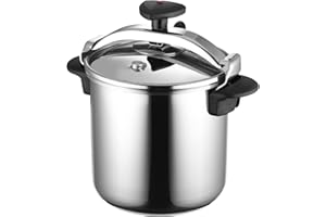 Magefesa Star Recta - Autocuiseur Traditionnel 14L, Acier Inoxydable 18/10, pour Tous Types de Cuisinières, Induction, 3 Systèmes de Sécurité