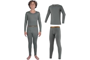 INNERSY sous Vetement Thermique Enfant Manches Longues et Pantalon Garçon Chaud Hiver 8-16 Ans