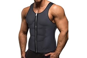 Memoryee Uomo Gilet Sudore Neoprene Camicia Allenamento Body Shaper Tuta Sauna Allenatore Sportivo Fitness Cerniera Canotta
