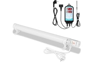 Sonnewelt 120W Chauffage de serre avec thermostat ，serre Chauffage électrique pour serres avec fonction minuterie, horaire et cycle,Idéal pour les armoires et les serres