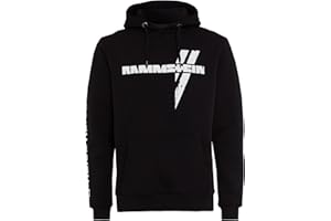 Rammstein Kapuzenpullover Weisses Kreuz schwarz, Offizielles Band Merchandise mit Brust-, Rücken- und Ärmeldruck