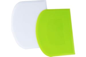 LUTER 2pcs Corne Pâtisserie 12x9,5cm, Coupe-pâte Grattoir a Pâte en Plastique pour Cuisine