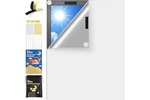 Fuloon Blackout Curtain, DIY Size/Shape Window Shades, Portable & Lightweight, No Drill Blackout Blinds- Ideal for Baby Nursery,Dorm Room,Bedroom,Travel (79x57'', White)