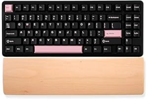 HomeDo Reposamuñecas de madera para teclados mecánicos, almohadilla de apoyo para la palma, cojín ergonómico para escribir y jugar (haya, 30 x 8 cm)