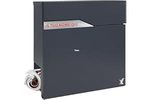 CASSETTE POSTALI ALUBOX ALUBOX URANIA Cassetta Postale Da Esterno Moderna In Acciaio e Lamiera Zincata 37x37x11 CM Cassetta Posta Con Portanome E Serratura Cassetta Postale Antiscasso VANO PORTA RIVISTA (ANTRACITE)