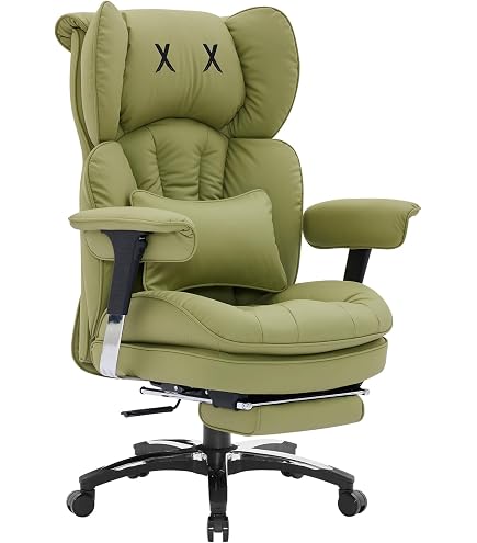 Efomao Sedia Da Ufficio Ergonomica Per Persone Pesanti Con Poggiapiedi E Schienale Alto – In Pelle PU Viola, Regolabile, Portata Fino A 180 Kg, Certificata SGS/BIFMA
