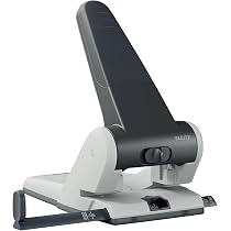 Leitz Perforatrice Sans Effort, Capacité 40 Feuilles, Noir, Métal, Réglette de Guidage avec
