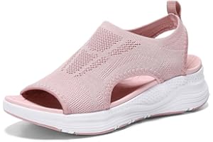 ziitop Sandals Womens Summer Washable Slingback Orthopedic Slide Sport Ladies Walking Sandals Womens With Arch Support Wedge Platform Walking Shoes Casual Thick Bottom Comfy Beach Shoes